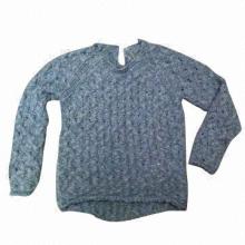 Girls' cable pullover with bulky fancy yarn