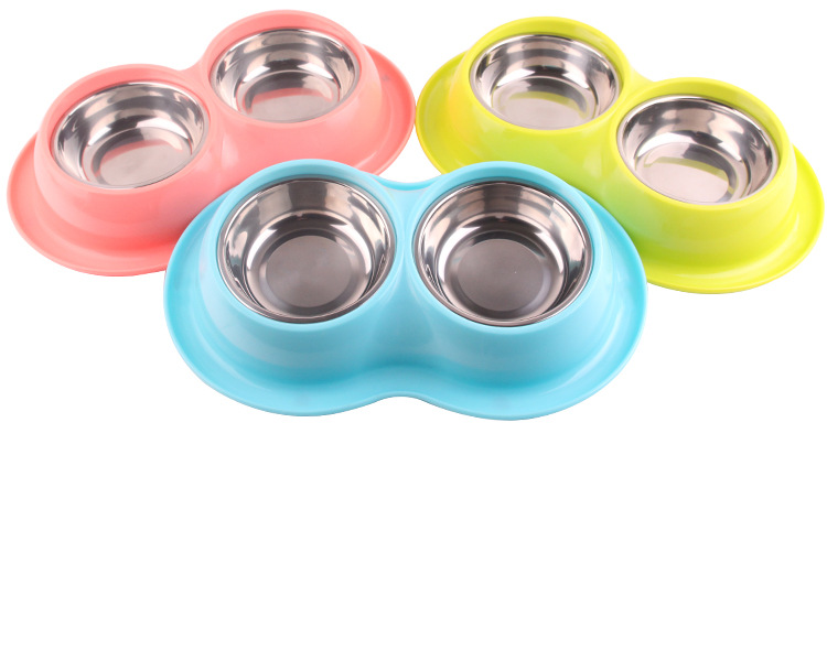 stainless steel leak-proof anti-ant insect eating cat food bowl non-slip utensils Pet dog bowl