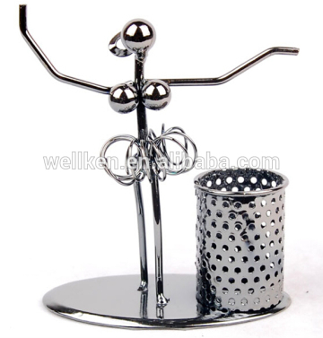 metal dancing girl figurine pen holder,iron pen holders,pen holders