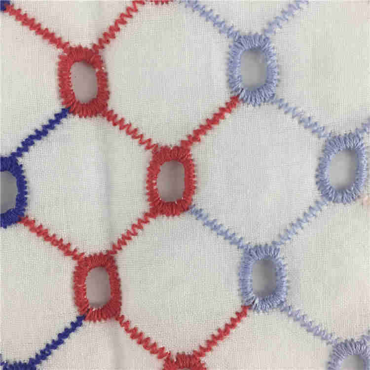 Factory direct sales The New high quality Flower multi color embroidery fabric cotton
