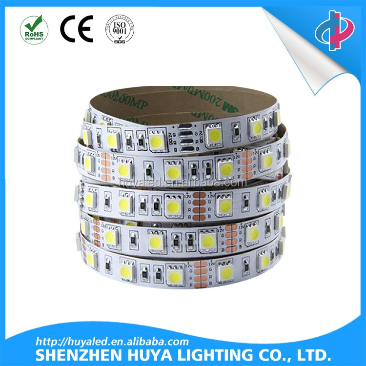 factory directly sell  SMD 5050  RGB + W   72 leds/m DC24V  one or two row 5 colors   led light strip