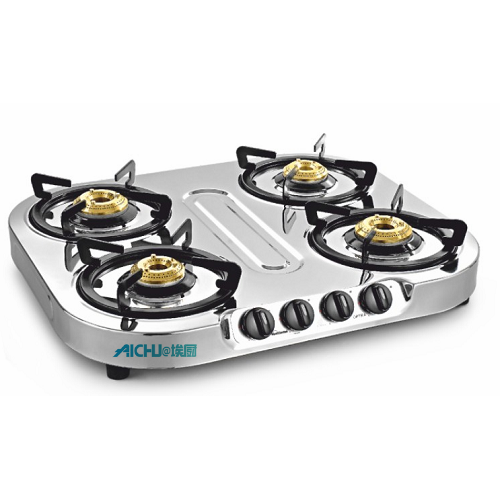 Optra SS Gas Stove 4 Brass Burners