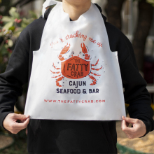 Custom Seafood Print Poly Bibs - Disposable Adult Bibs