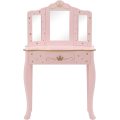 Kids Vanity Table With Chair And 3 Mirrors