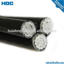 Triplex aluminum cable URD Pratt phase size 250 AWG Netrual size 3/0AWG 600V rated voltage XLPE insualtion