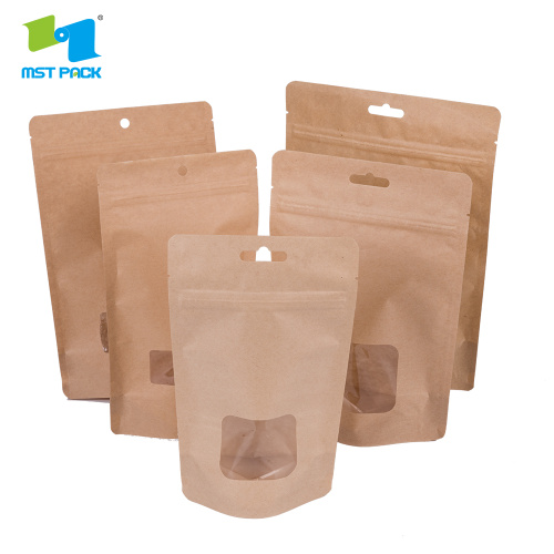 Bolsa de pie compostable con cremallera