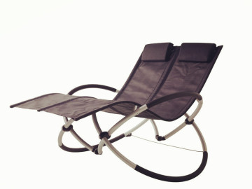 Foldable alu double-seat rocking chair