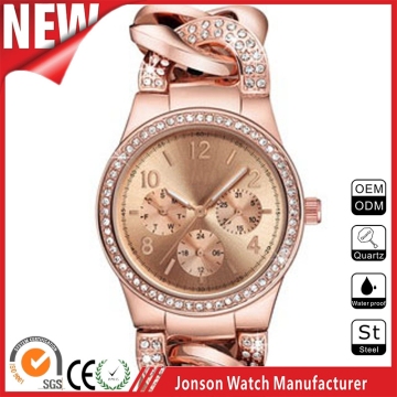 Fancy stainless steel water resistant watch princess fashion quartz watch