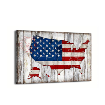 High Quality Pine Wood Wall Art - American Flag Wooden Sign