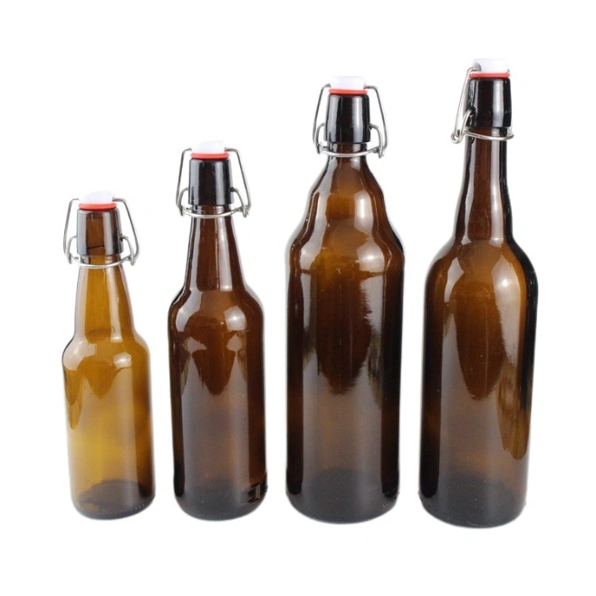 2021 Wholesale Custom Different Color Amber Glass Beer Bottle