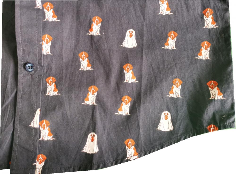 Cotton Dogs Print Long Sleeve Shirt