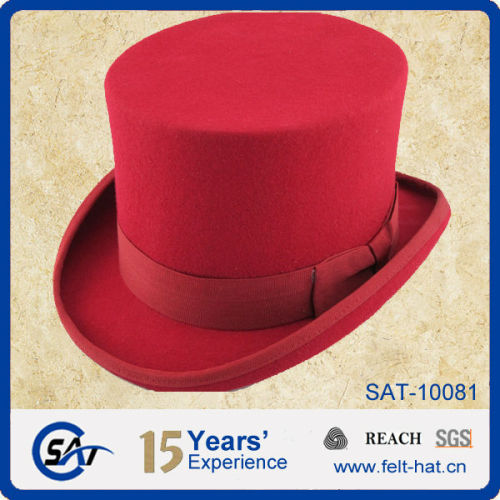 high quality red wool top Hat president hat