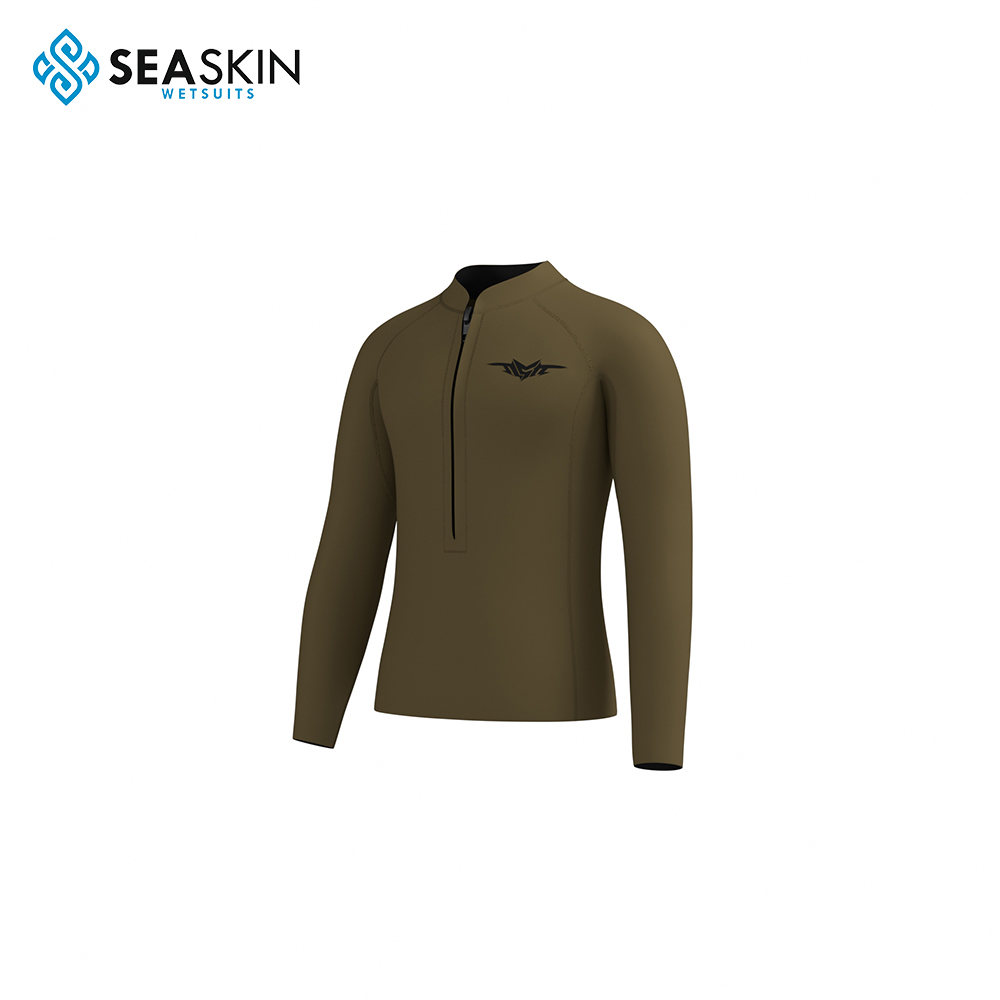 Top de neopreno para hombre Seaskin Front Zip para SUP