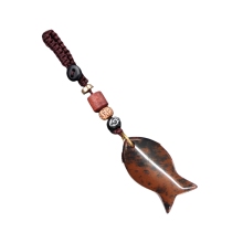 Gold Swanstone Fish Pendant Woven keychain Accessories