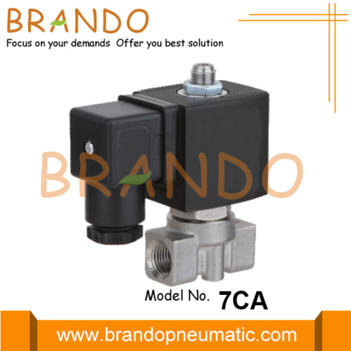 Válvula solenoide de acero inoxidable normalmente cerrada de 3 vías