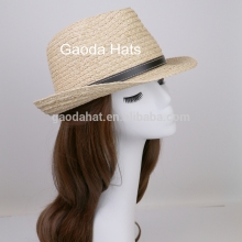 Wholesale french straw hat mens paper boater fedora hat