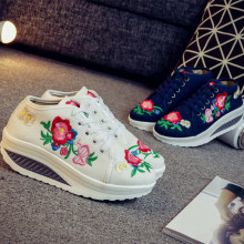 Canvas Shoes Embroidery patch Women's Fashion Lace Up