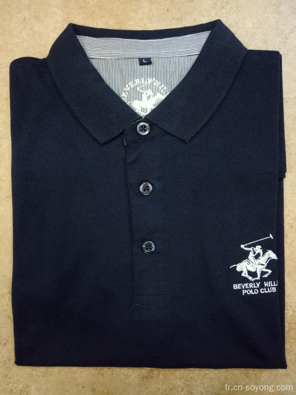 Polos à manches courtes avec broderie piqué uni