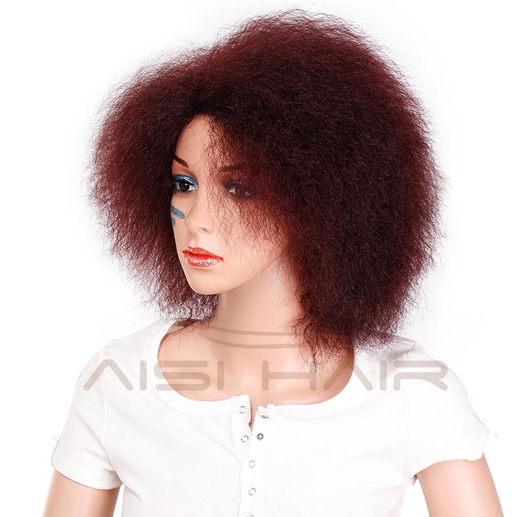 Aisi Hair High temperature Fiber Fluffy Short Wigs Afro Kinky Curly Cosplay Wigs for American Africans