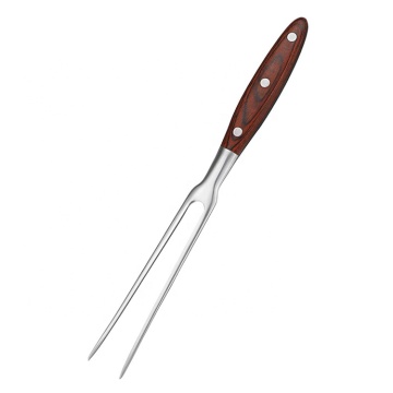 JinHaiYue High Quality Wooden Handle Stainless Steel Kitchen Carving Fork: Premium Cutlery for Culinary Excellence