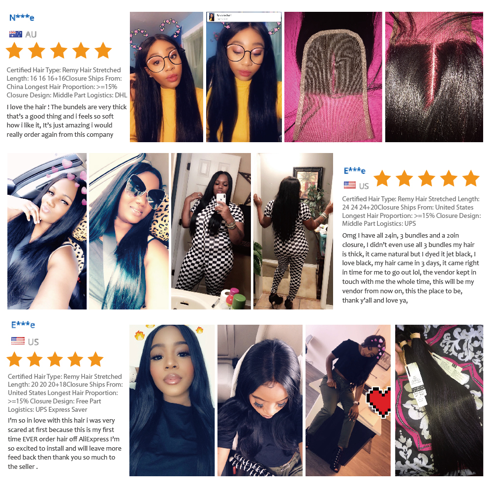 Cuticle aligned brazilian 10a grade hair with closure