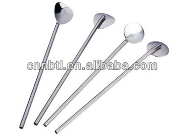 Stainless steel triangle-shaped spoon straws