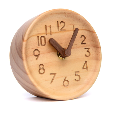 Shi Ying Wood Desk Clock - Retro Desktop Alarm Clock