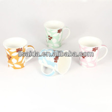 Porcelain mug cup with bright decals