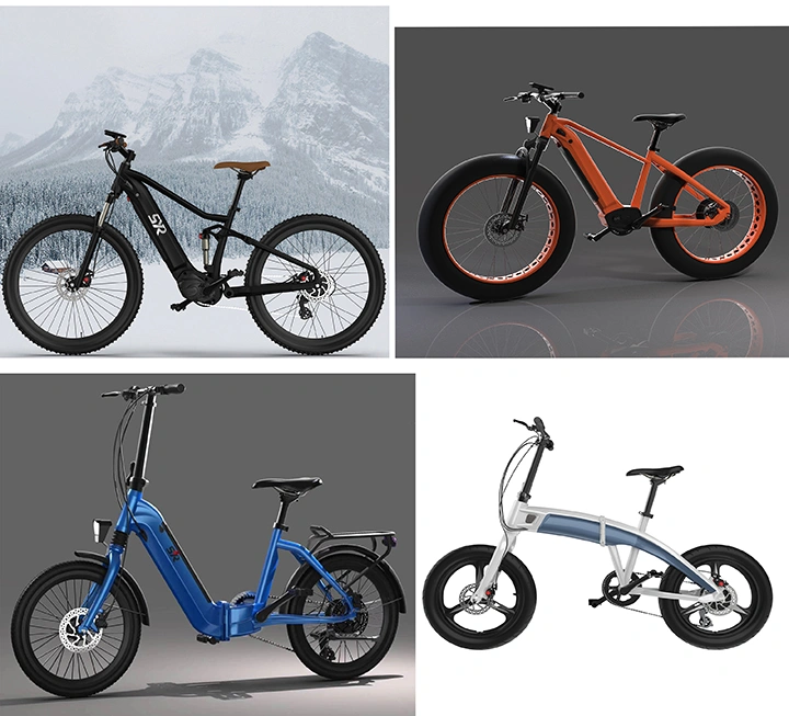 Alloy Frame Carbon Fiber Painting Full Suspension 26 * 4.8 Fat Tire Electric Bike
