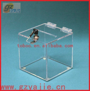 clear acrylic box with lock