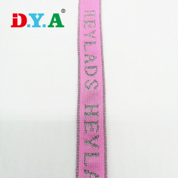 Customized Logo Metallic Jacquard Knitted Polyester Webbing