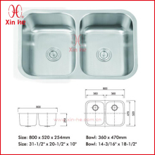 washing stainless steel kitchen sink unit