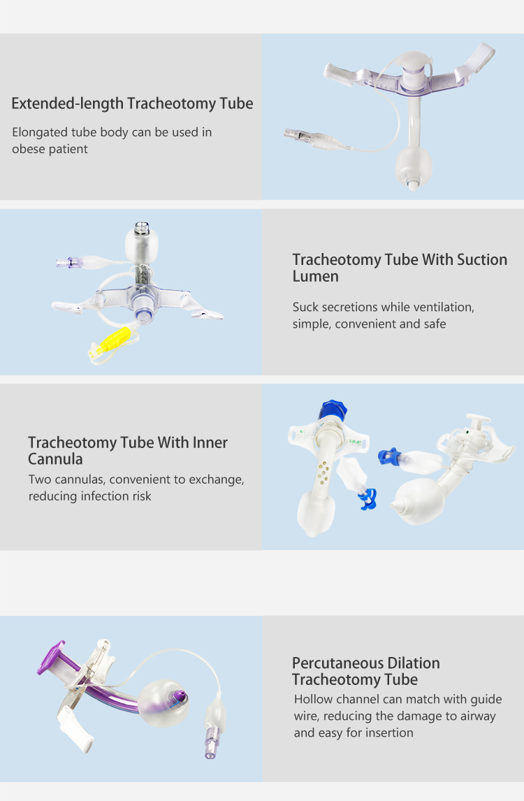 Tuoren pvc tracheotomy tube medical disposable pvc uncuffed tracheotomy tube