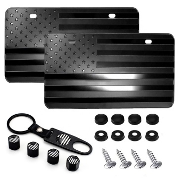 Subdued 3D American Flag License Plate Frame Bracket