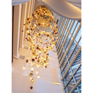 Modern Spiral Staircase Ceiling Indoor Large Chandelier