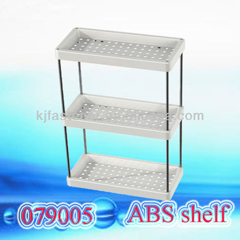 Three shelf plastic bathroom shelf