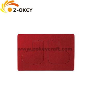 Christmas felt with boot lase cuttign square felt coaster 2016