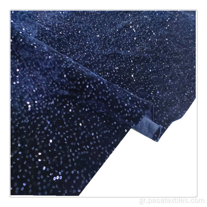 Ναυτικό μπλε sequin 3mm βελούδο spandex dhl γρήγορη φόρμα φόρεμα παράδοσης