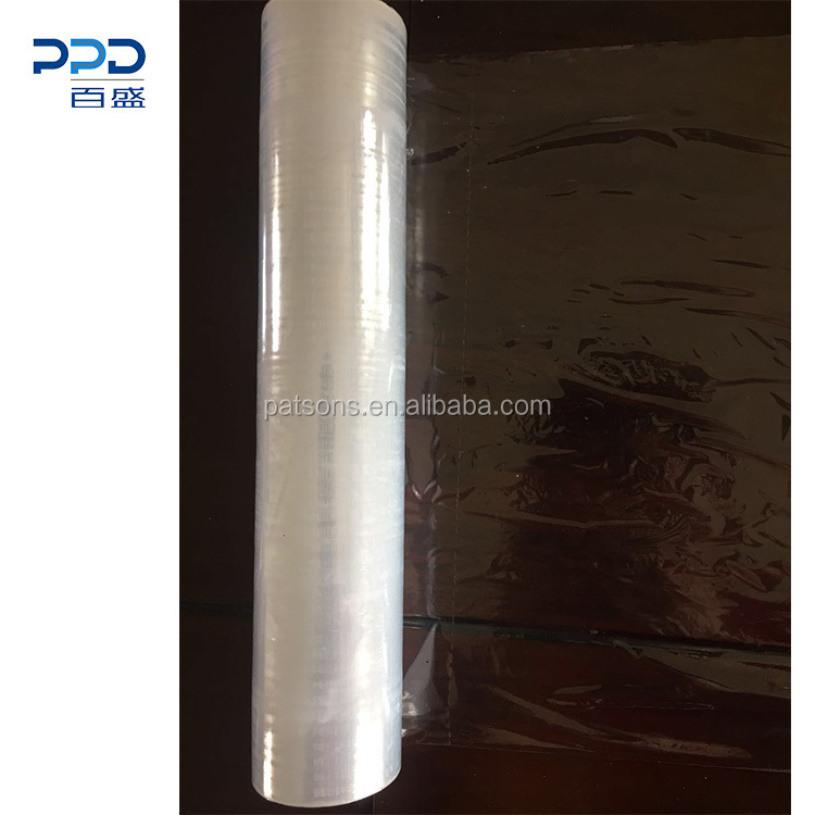 China manufacturer covered 5 shafts full automatic cling film dotted label rewinding machine