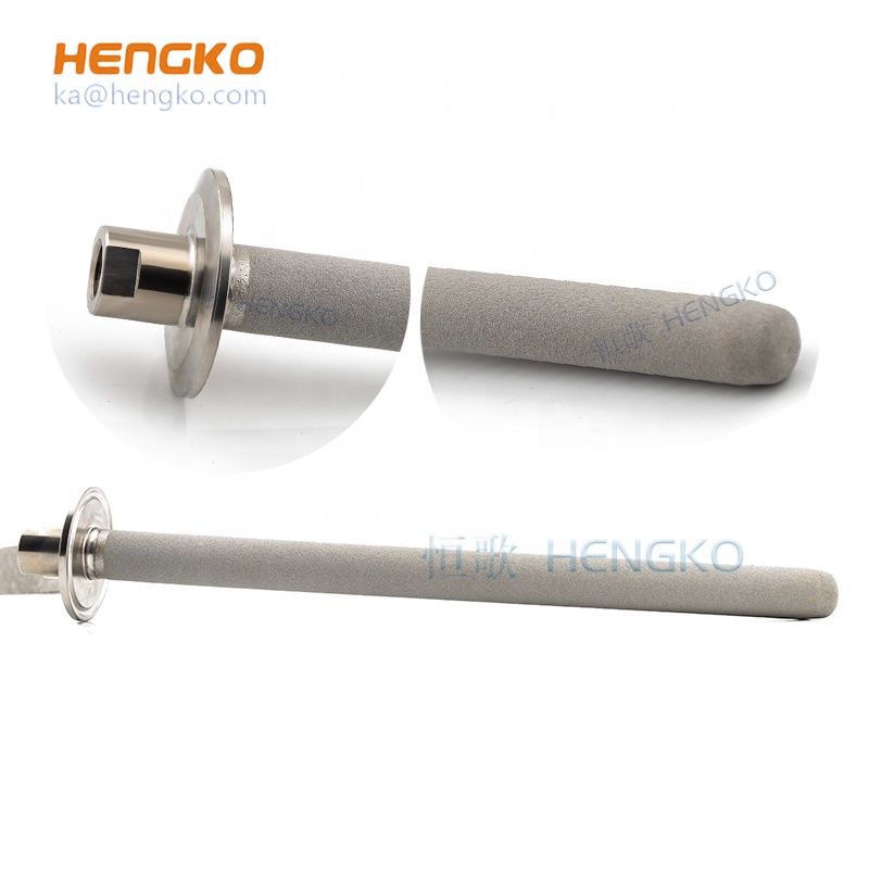 HENGKO High Quality Stainless Steel Powder 1.5  inch 2 um Tri clamp fitting air Stone Aeration Diffusion Stone