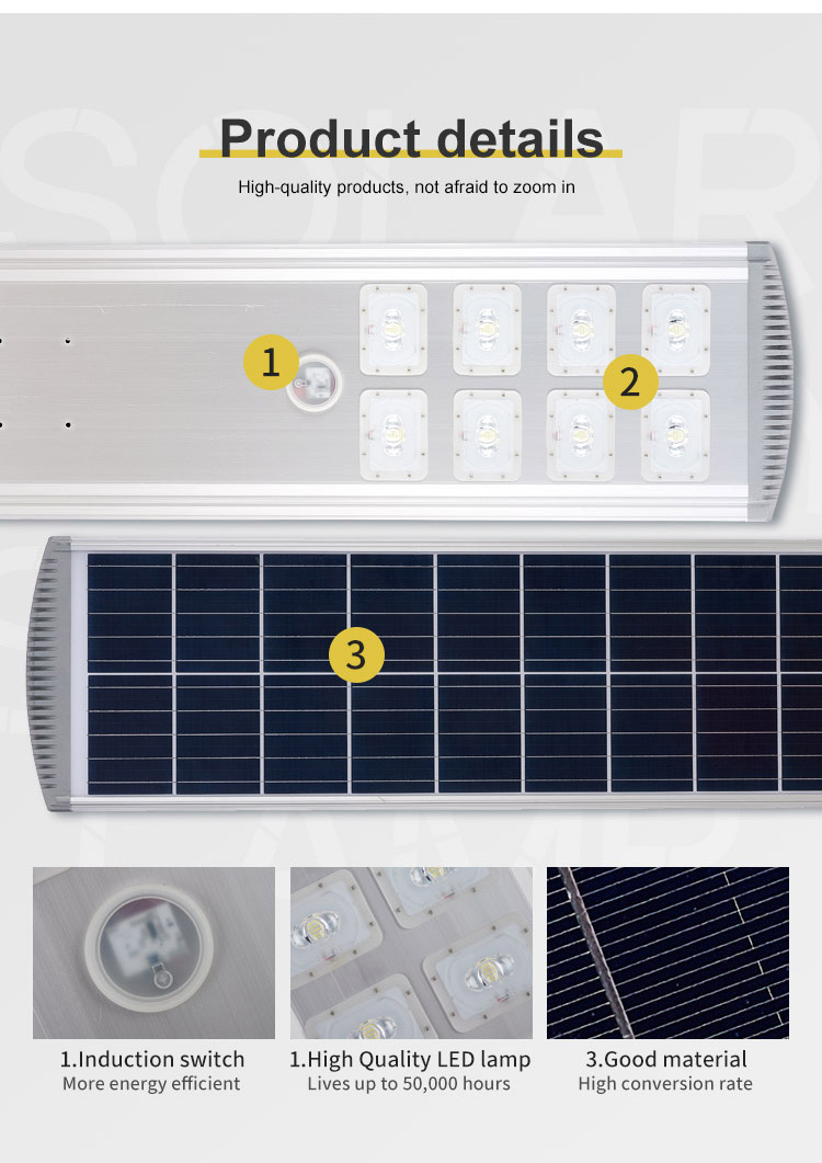 High lumen and efficacy outdoor IP67 1000W led solar street light