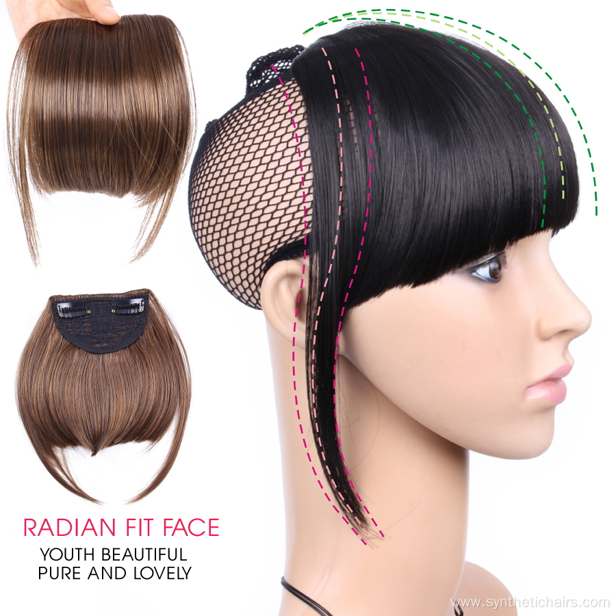 Synthetic Straight Front Neat Fringe Clip In Bangs