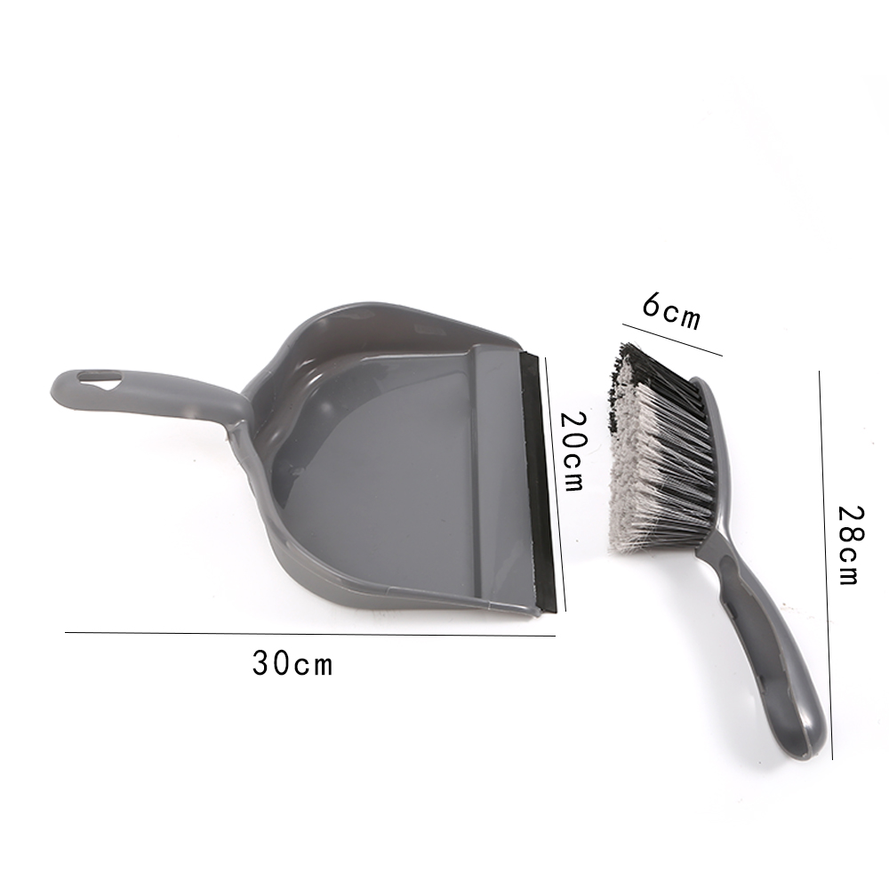 Plastic Brush and Dustpan Set with Rubber Edge