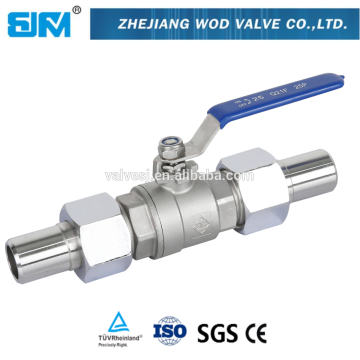 Welding type ball valve with union