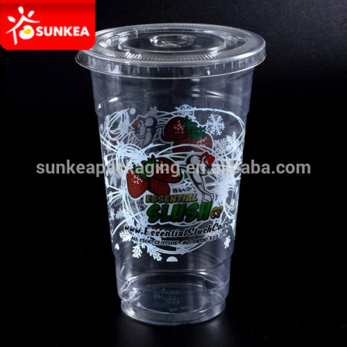 Custom printed disposable PP PET plastic cup with lid