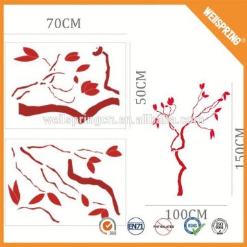 Hot sale reflective living-room red flower wall sticker