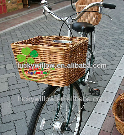 Smal rectangle wicker bicycle basket & wicker bike accessories & high quality basket