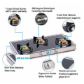 Finition miroir pour cuisinière à gaz à 3 brûleurs