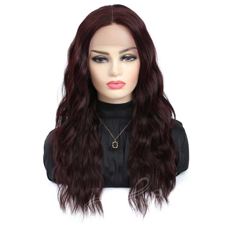 Vigorous natural high quality wholesale curly premium wet and wavy heat resistant fiber synthetic hd lace frontal wigs