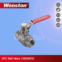 Return Spring Handle 2PC Ball Valve with Ce Certificate 1000wog